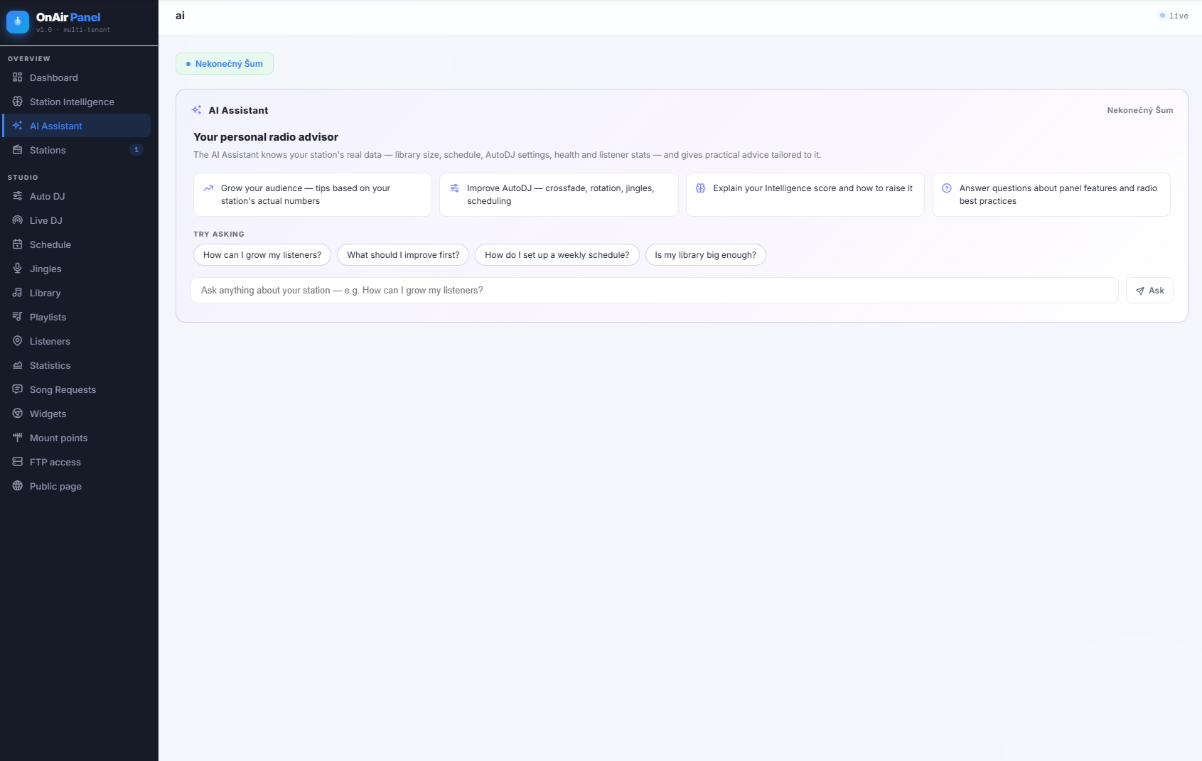 OnAir Panel AI assistant